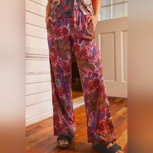 Anthropologie Multicolor Floral Pajama Pants